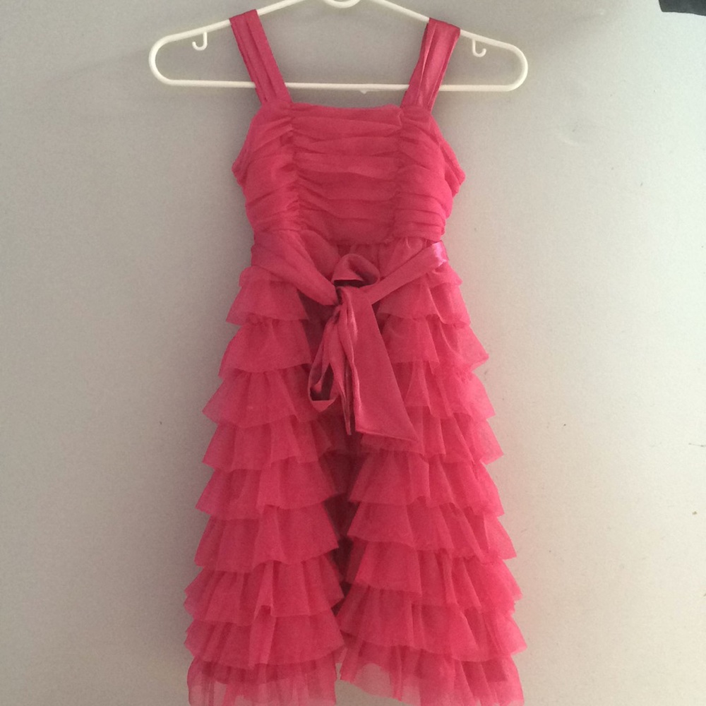 Pink ruffled dress